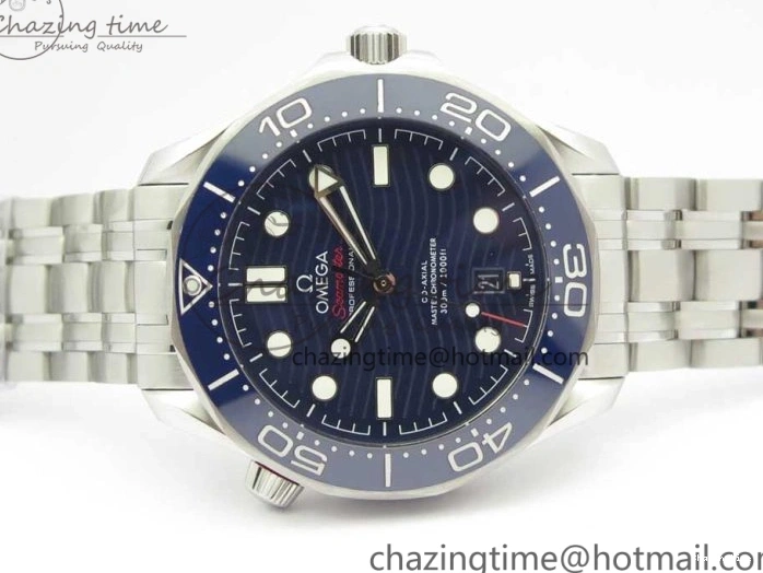0725 2018 Seamaster Diver 300M OMF Best Edition Blue Ceramic Blue Dial on SS Bracelet A8800 (Black Balance Wheel) ZeroBulk 7957